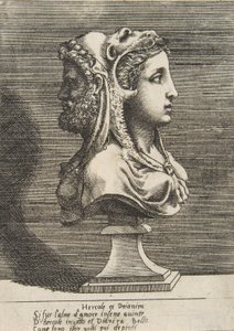 Byste av Hercules og Dejanira, ca. 1531-76. av Giulio Bonasone