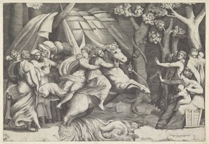 Cloelia krysser Tiberen av Giulio Bonasone