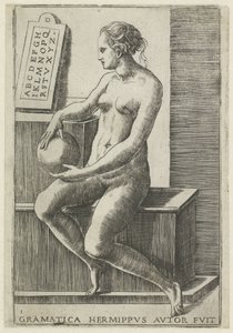 Grammatikk Grammatikk hermippus autor fuit (tittel på objekt) De syv liberale kunstene (serietittel) av Giulio Bonasone