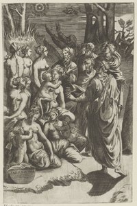 Gruppe med figurer under stjerne av Giulio Bonasone