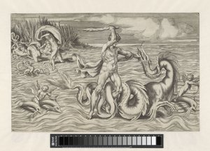 Hercules bryter med Achelous av Giulio Bonasone