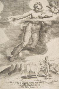 Juno ser på Jupiter og Io, fra The Loves of the Gods, 1531-60. av Giulio Bonasone