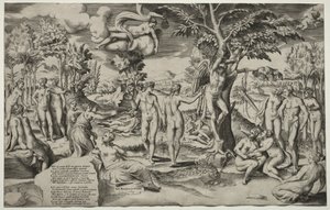 Love in the Elysian Fields, 1563. av Giulio Bonasone