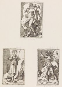 Mercurius, fra Planets, plate 6, 1530-70. av Giulio Bonasone