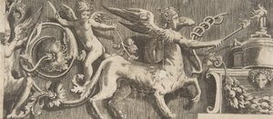 Ornamentfrise med bevinget Centaur, 1531-76. av Giulio Bonasone