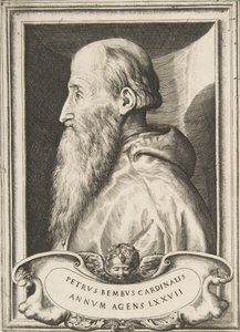 Portrett av kardinal Pietro Bembo vendt mot venstre, 1572. av Giulio Bonasone
