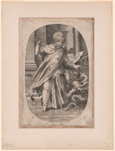 Saint Paul overvinner huggormen av Giulio Bonasone