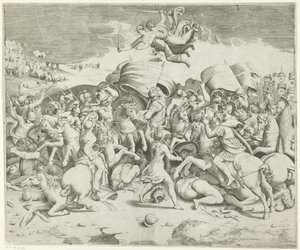Slaget ved Milvian Bridge av Giulio Bonasone