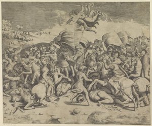 Slaget ved Milvian Bridge av Giulio Bonasone