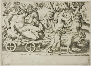 Bacchus triumf av Giulio Bonasone