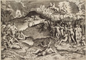 Kjærlighetens triumf, 1545 av Giulio Bonasone