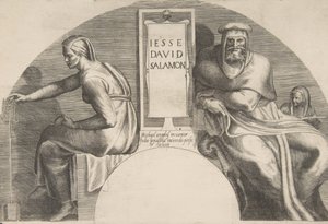 The ancestors of Christ flanking an inscribed tablet, an arched top composition, 1531-76.    1169910   no       norwegian Successfully Translated  Original: Noon Translat: Noon 1347720 no norwegian Successfully Translated Original: Studie eines Kopfes Tran av Giulio Bonasone