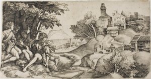 Hyrder i et landskap av Giulio Campagnola