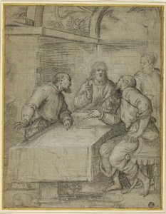 Studer til nattverden i Emmaus av Giulio Campi