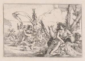 Vann, representert ved en naiad som sitter ved foten av et tre..., 1640-60.