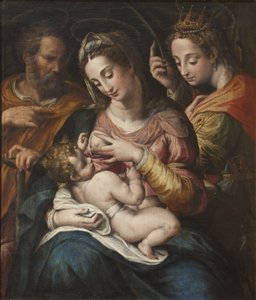 La Sainte Famille et Sainte Catherine - Den hellige familie med Saint Catherine, av Procaccini, Giulio Cesare (1574-1625). Olje på lerret. Mål: 77x67 cm. Nationalmuseum Stockholm av Giulio Cesare Procaccini