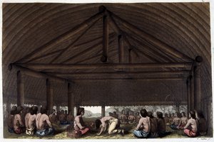 På øya Venner (Tonga), drikker kong Pulaho Kava - i "The Old and Modern Costume"" av Dr. Jules Ferrario, red. Milan av Giulio Ferrario