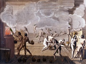 Russiske bad, tidlig på 1800-tallet i "" The Old and Modern Costume"" av Jules Ferrario av Giulio Ferrario