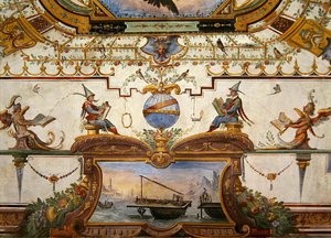 Takpanel fra Stanzino delle Matematiche (fresko med tempera) (se 254070 og 254072-3)
