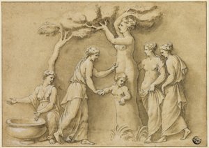 Fødsel av Adonis av Giulio Romano