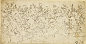 Romersk kavaleri i mars av Giulio Romano