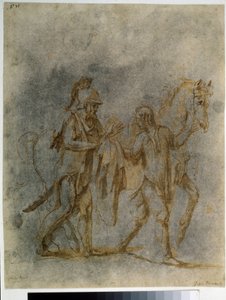 ""Saint Martin And The Beggar"" (Saint Martin And A Beggar) Akvarell og blekk av Giulio Pippi De