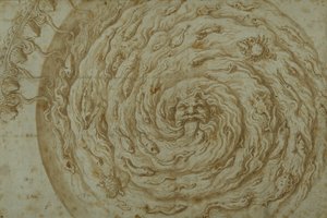 The Stream Oceanus (penn og brunt blekk med vask på papir) av Giulio Romano