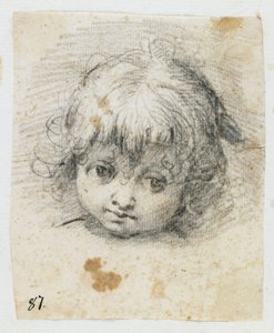 Portrett av et barn (svart kritt) av Giuseppe Cesari