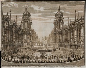 Opera Constance og festning i Praha slott 28. august av Giuseppe Bibiena