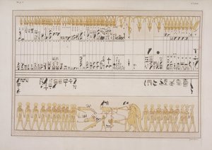 The Grand Zodiac, fra graven til Menephtah I, Biban-el-Moluk, Nubia, illustrasjon fra "The Monumnents of Egypt and Nubia..." av Ippolito Rosellini av Giuseppe Angelelli