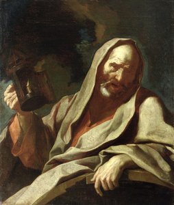 Diogenes (ca. 412-323 f.Kr.) med sin lykt, ca. 1720-40 av Giuseppe Antonio Petrini