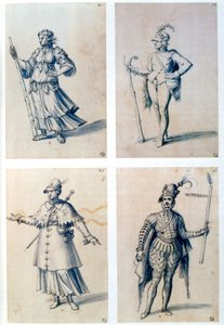Kostymedesign for allegoriske karakterer, 1500-tallet