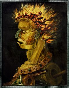 Ild, allegori (maleri på tre) av Giuseppe Arcimboldo