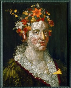 Flora (olje på tre) av Giuseppe Arcimboldo