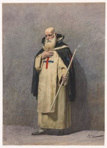 En eldre prest står av Giuseppe Aureli