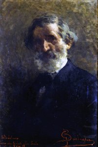 Portrett av Giuseppe Verdi (1813-1901), italiensk komponist av Barbaglia. G. Verdi konservatorium. Milan av Giuseppe Barbaglia