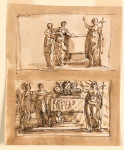 Sarkofag og allegoriske figurer av Giuseppe Barberi