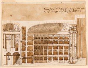 Seksjon av et teater i Perugia av Giuseppe Barberi