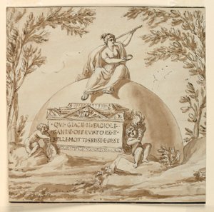 Gravmonument for astronom Giovanni B. Fagiuoli av Giuseppe Barberi