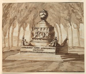 Gravmonument for poeten Pietro Chiari av Giuseppe Barberi