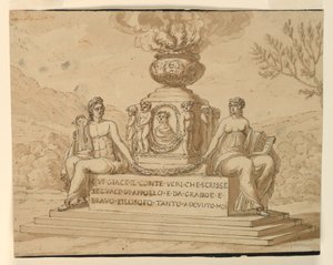 Gravmonumentet til filosofen grev Alessandro Verri av Giuseppe Barberi