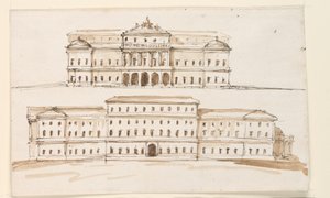 To høyder av den sentrale delen av et palass av Giuseppe Barberi