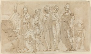 Coriolanus før kvinnene i Roma av Giuseppe Bernardino Bison