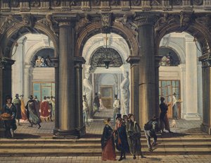 Inngang til Marciana-biblioteket i Venezia, av Giuseppe Bernardino Bison (1762-1844), Italia