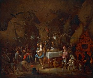 Witches meet, av Giuseppe Bernardino Bison (1762-1844), olje på lerret, Italia