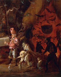 Witches meet, av Giuseppe Bernardino Bison (1762-1844), olje på lerret, detalj, Italia