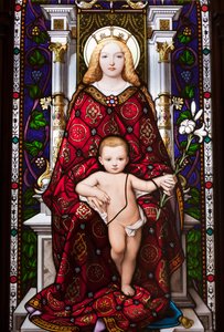 Madonna Enthroned (farget glass)