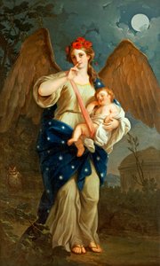 Allegory of the Night, ca 1768, av Giuseppe Bonito (1707-1789), olje på lerret.