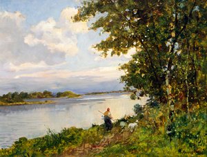 Returnerer om kvelden (olje på panel) av Giuseppe Buscaglione