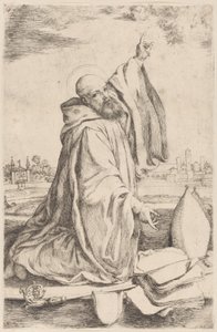 En hellig biskop av benediktinerordenen..., 1620-30.